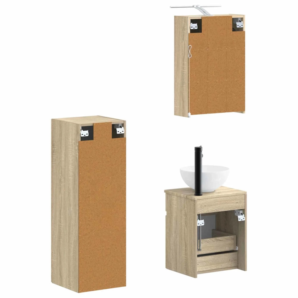 Set di mobili per il bagno 4 pcs Rovere Sonoma 3407465