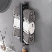 Manicotto autoadesivo per asciugamani 40 cm acciaio inossidabile bagno cucina nero - maniglione per asciugamani con ganci