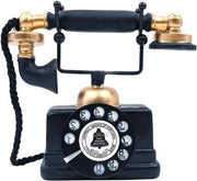 Decorativa antica cornice per telefono con faccia oraria rotante per decorazione di bar e abitazioni.