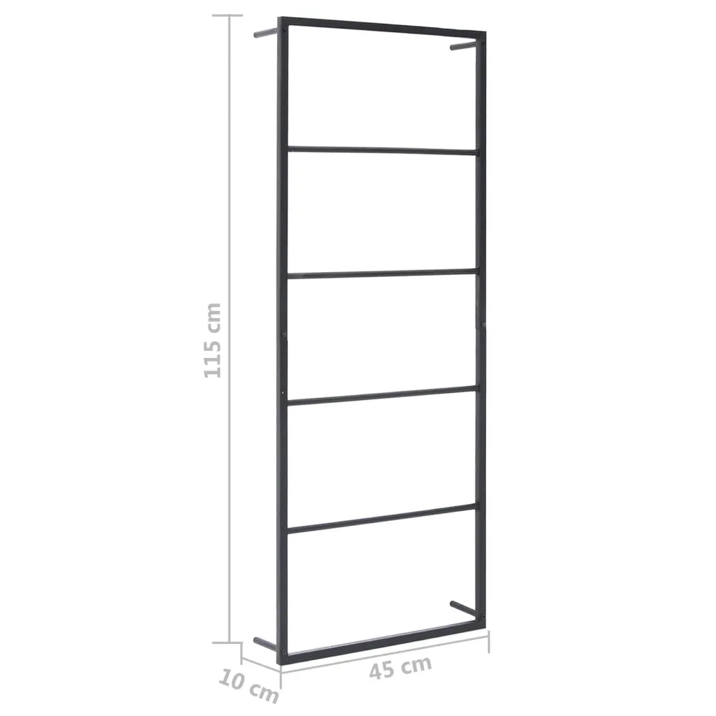 Portasciugamani Nero 45x10x115 cm in Acciaio CFW4474425