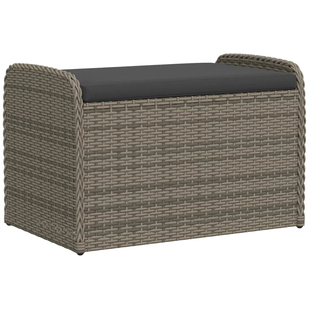 Cassapanca con Cuscino Grigia 80x51x52 cm in Polyrattancod mxl 112073