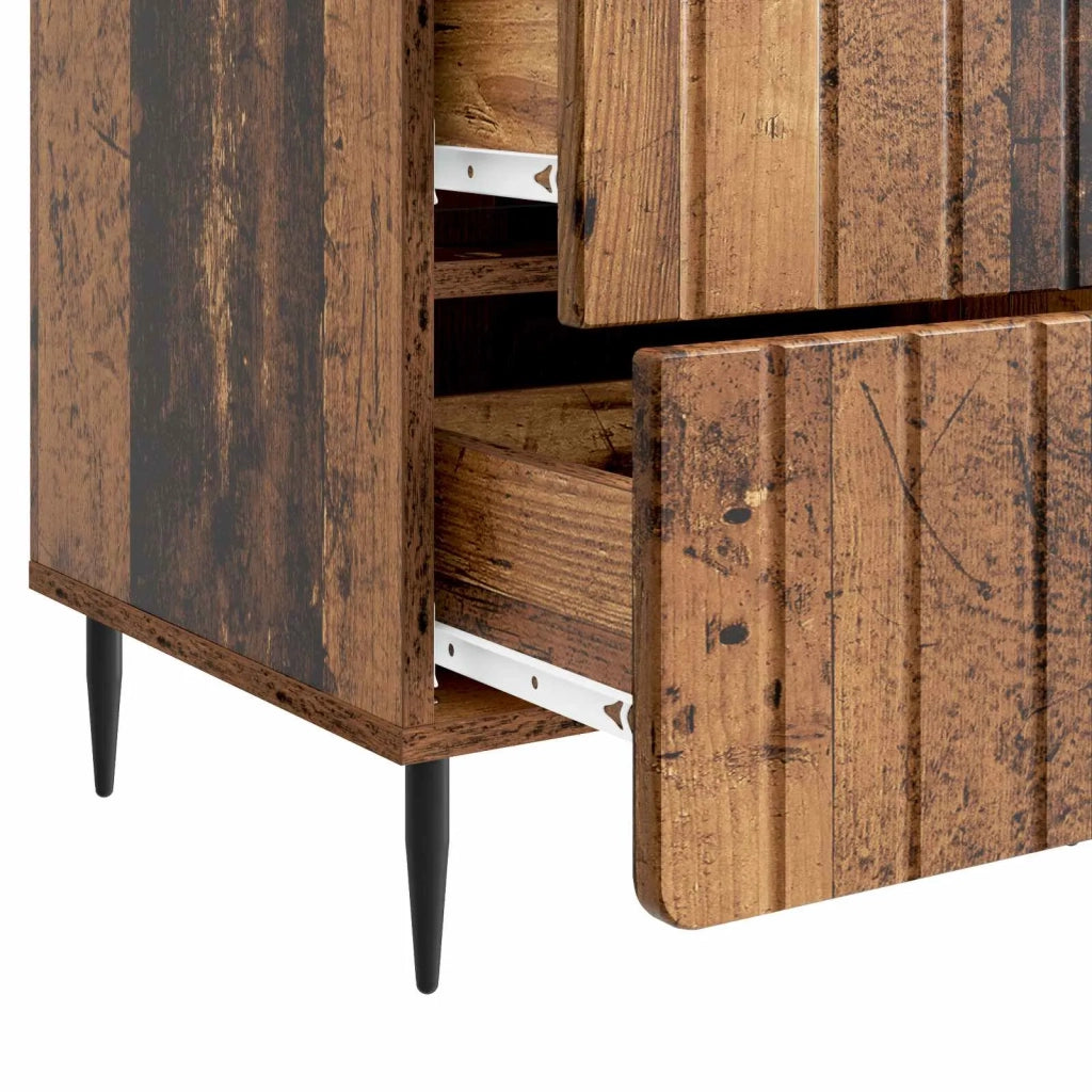 Comodino | Armadio da Notte | Mobiletto da notte con cassetto Legno antico 43x 41 x 68 cm