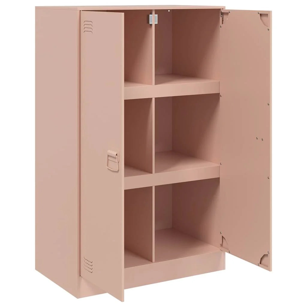 Credenza cassettiera armadio mobile contenitore organizer per cucina soggiorno salotto 67 x 39 x 107 cm acciaio rosa 02_0036205