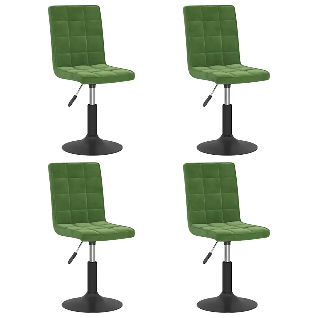 Sedie da Pranzo Girevoli 4 pz Verde Scuro in Velluto