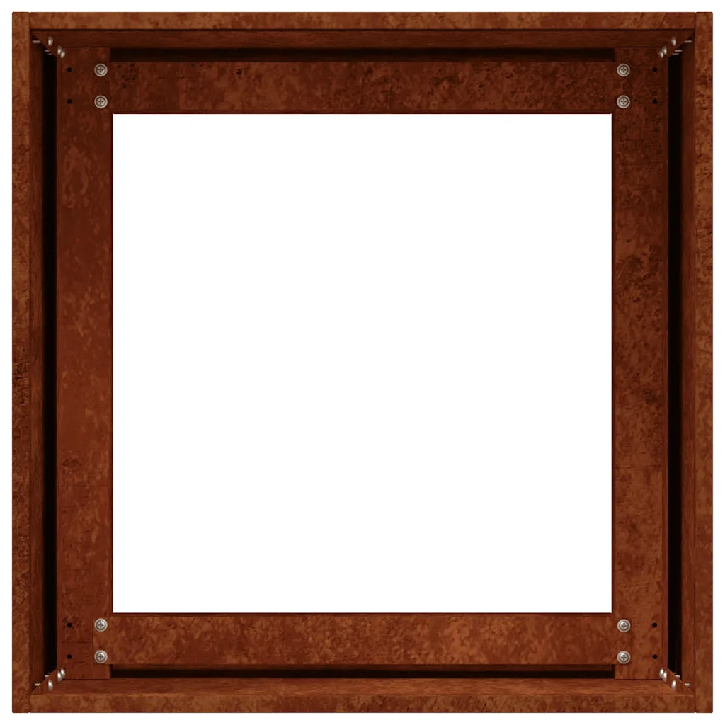 Fioriera-Vaso-Contenitore per Piante Arrugginita 40x40x40 cm in Acciaio Corten