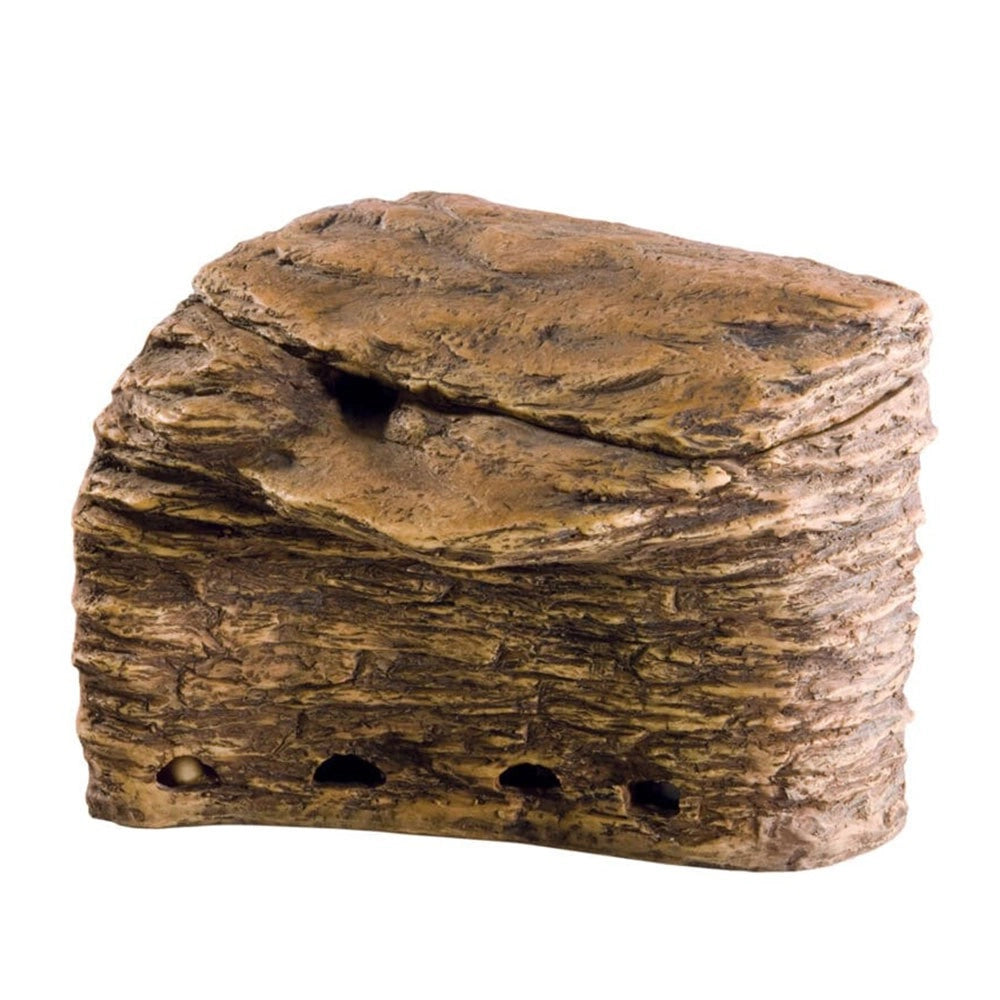 Exoterra Turtle Cliff Medium - Roccia + Filtro con Tripla Azione per Acqua Terrari- Misure cm 23x17x19,5H