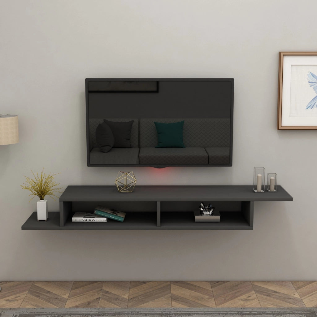 Ivrea, Mobile Porta tv 2 Vani, 120x30x18h cm Nero Antracite
