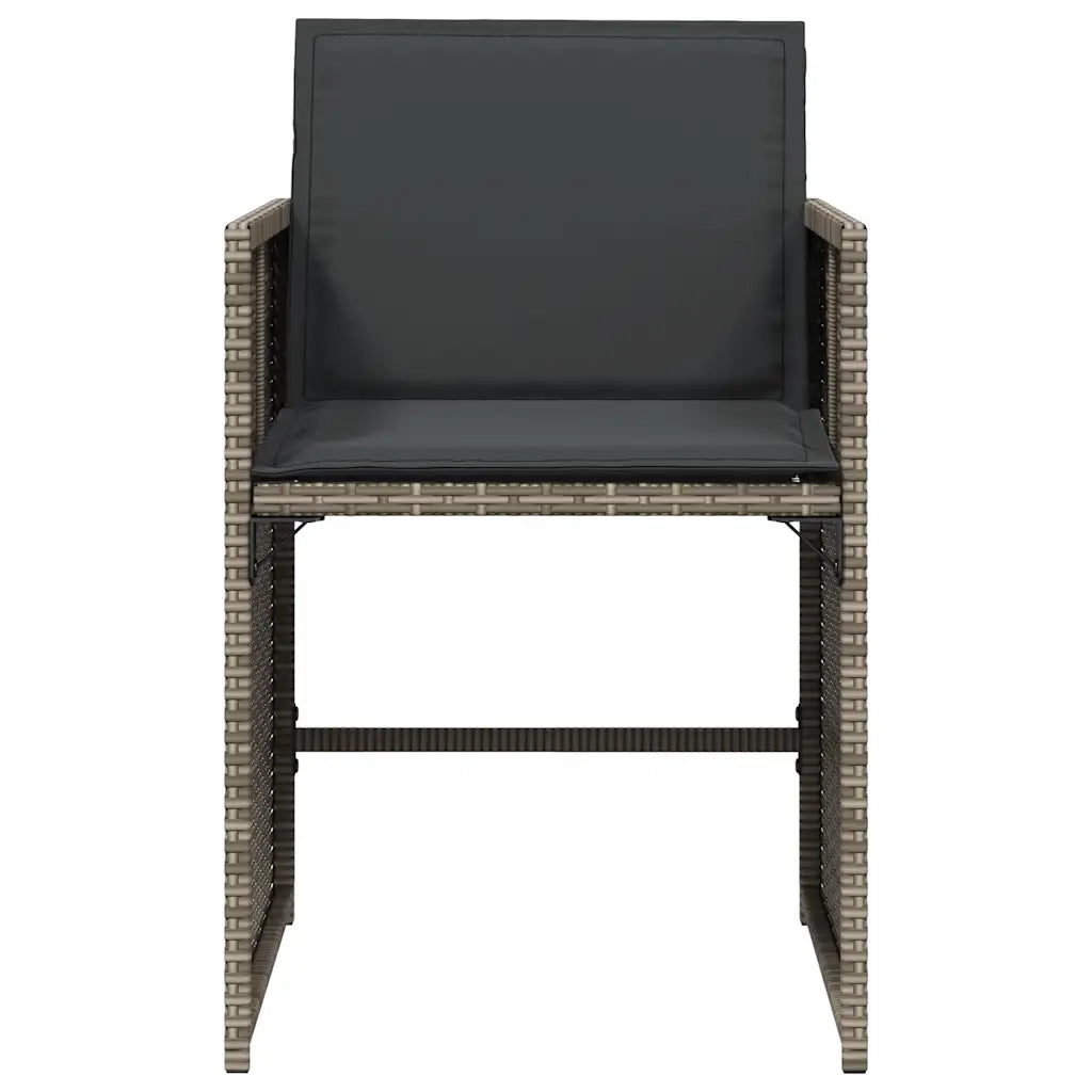 vidaXL Sedie da Giardino con Cuscini 4pz Grigio in Polyrattan