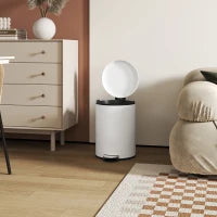 Bidone Immondizia a Pedale da 20L con Coperchio a Chiusura Morbida, in Metallo e PP, 36x30x44.5 cm, Crema