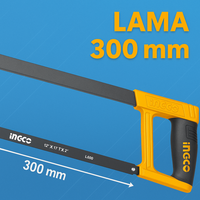 Seghetto arco 300 mm regolabile lama 65 mn 24 t impugnatura morbida acciaio