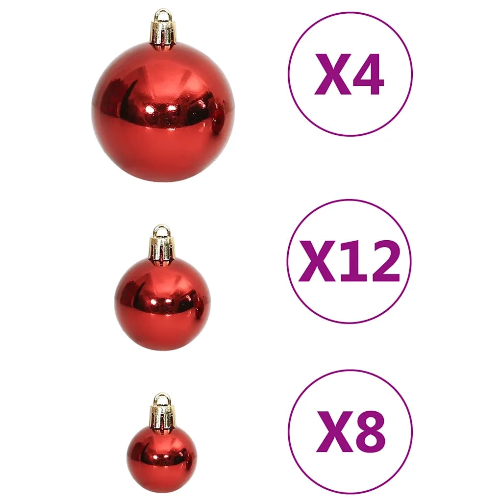 Set Palline di Natale 111 pz-Decorazioni natalizie Rosso in Polistirene