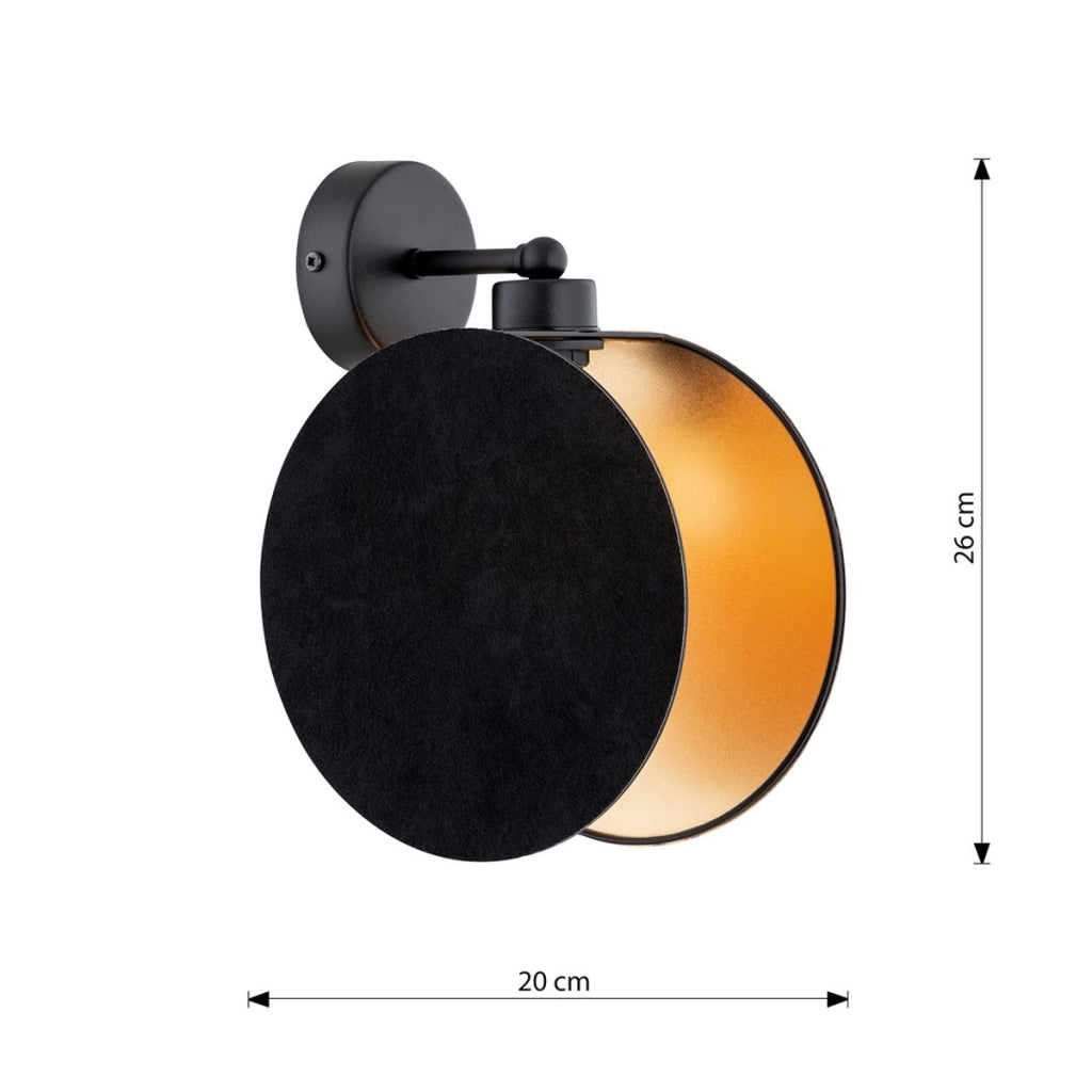 Lampada da parete MOTIF in acciaio nero e oro