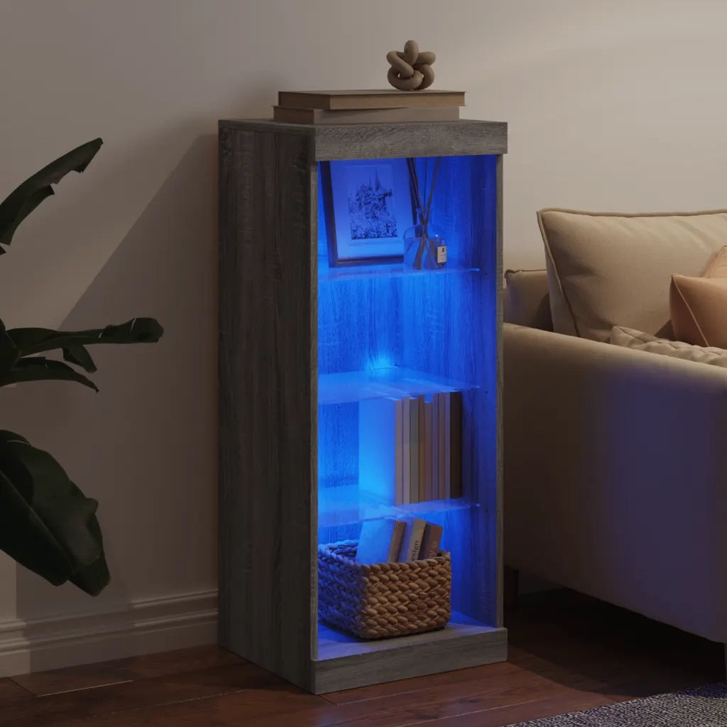 Credenza | Madia | Buffet da pranzo | Armadio da pranzo con Luci LED Grigio Sonoma 41x37x100 cm