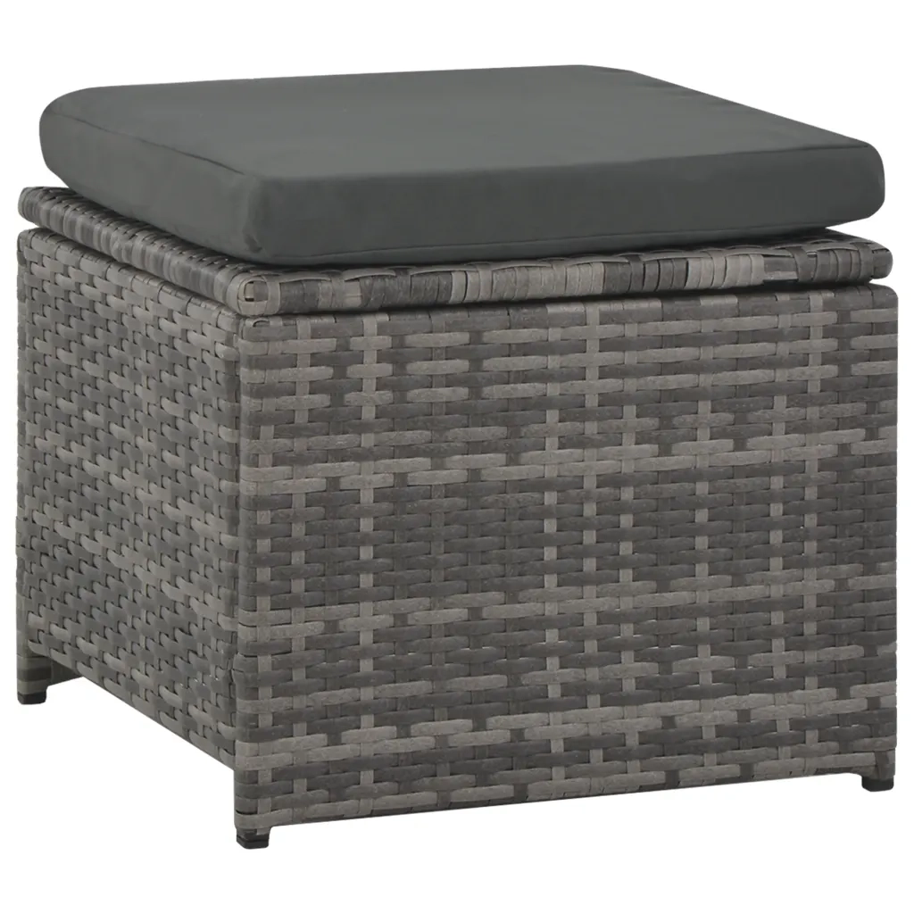 Set Divani da Giardino 6 pz con Cuscini in Polyrattan Grigio cod mxl 37497