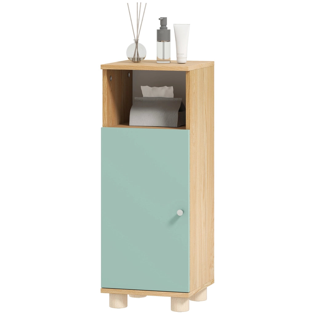 Mobile Bagno Stretto con Anta e Ripiano Aperto ¨C zephmum ¨C Verde 30x30x80
