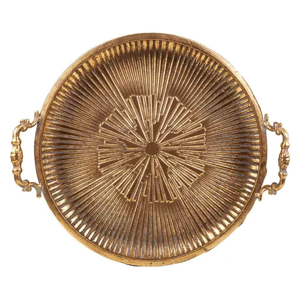 Centrotavola in metallo dorato 38x32,5x10h