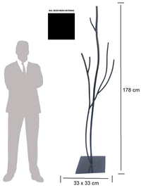 Appendiabiti da Terra 33x33x178 cm in Ferro Battuto Vasconi Castagno Nero