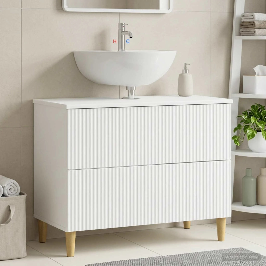 Armadio per Lavabo da Bagno ARNHEM Bianco 82 x 41 x 59 cm 896575