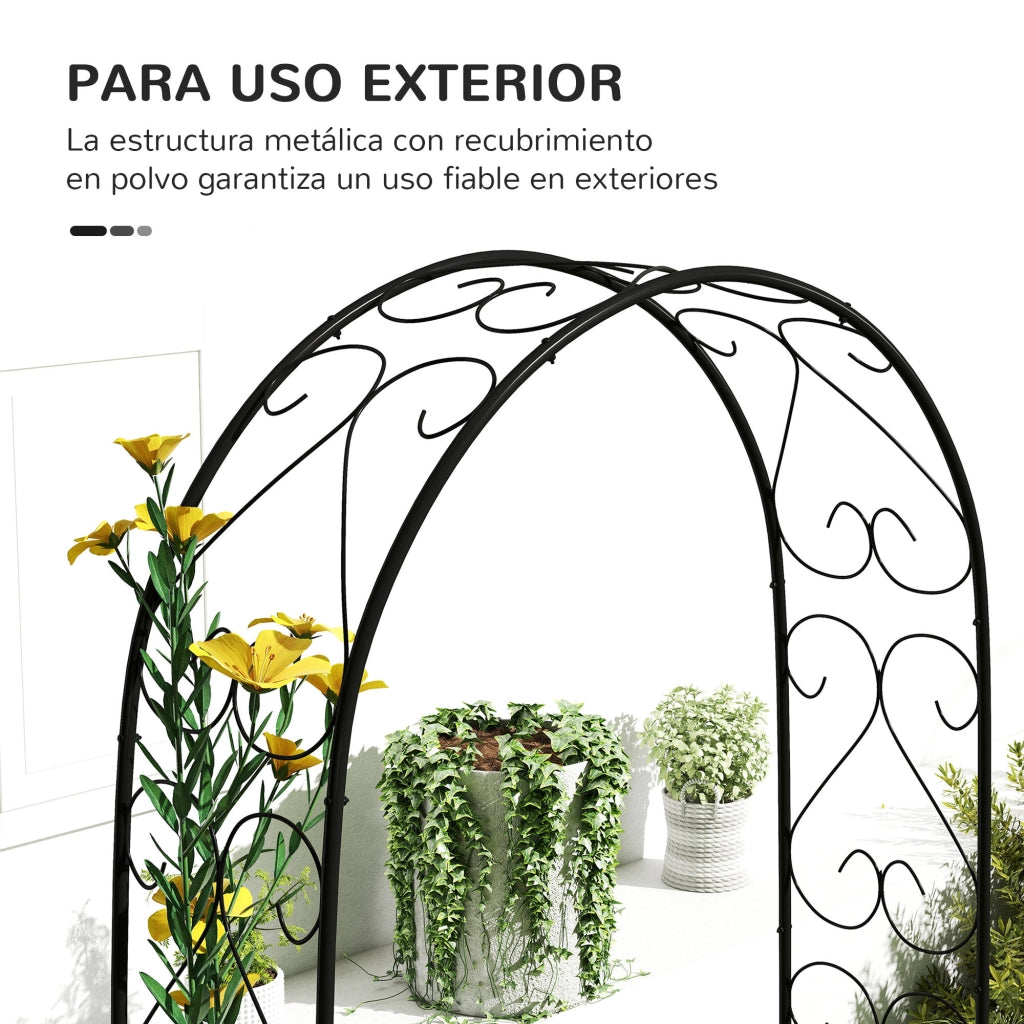 Arco da Giardino per Rose e Rampicanti ¨C Zephmum ¨C 125x37x230 cm Nero