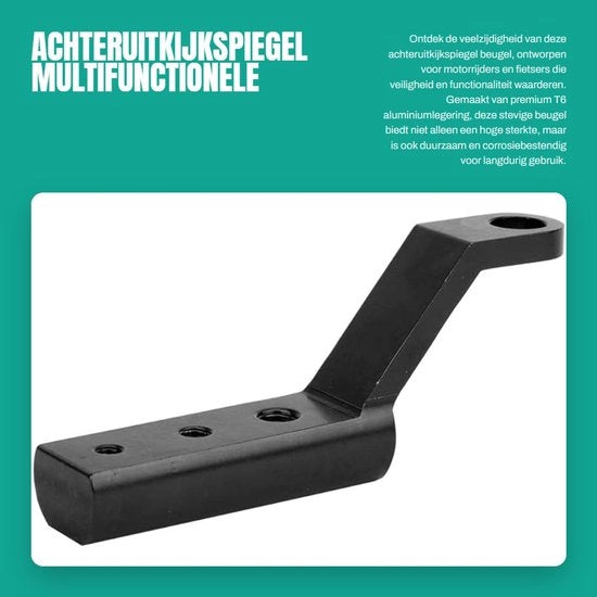 Mirriorino posteriore multifunzionale - Reggiseggiere in lega di alluminio T6 - Corrosione resistente - Formato compatto - Universale per biciclette/motori - Reggiseggiere per specchietto posteriore