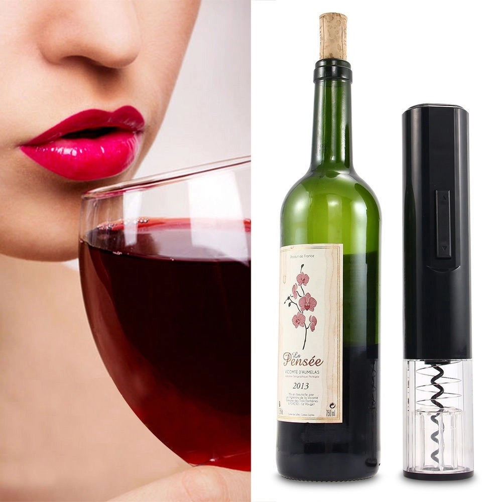 Trade Shop - Cavatappi Apribottiglie Apri Bottiglie Elettrico A Batterie Vino Opener Cutter -