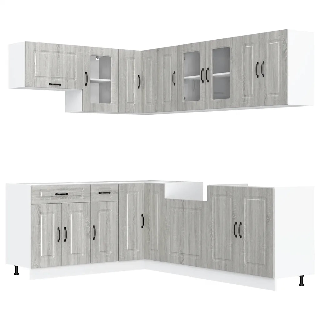 Set Mobili da Cucina 11 pz Kalmar Grigio Sonoma in Truciolato 3314887