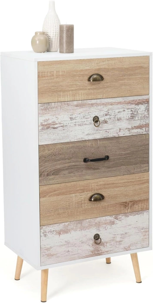 BAHIA Cassettone a 5 cassetti da 60 cm Scandinavo