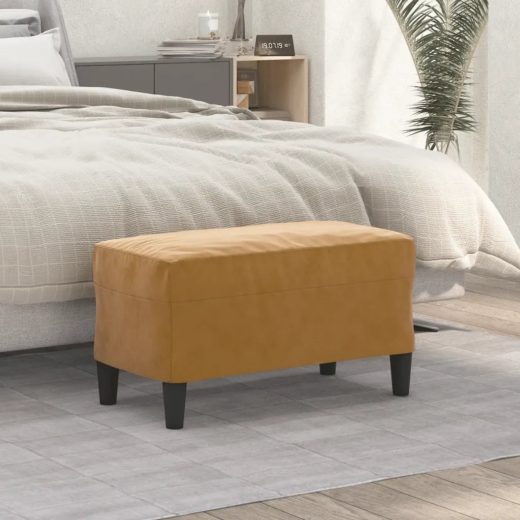 Panca Marrone 70x35x41 cm in Velluto CFW3872362