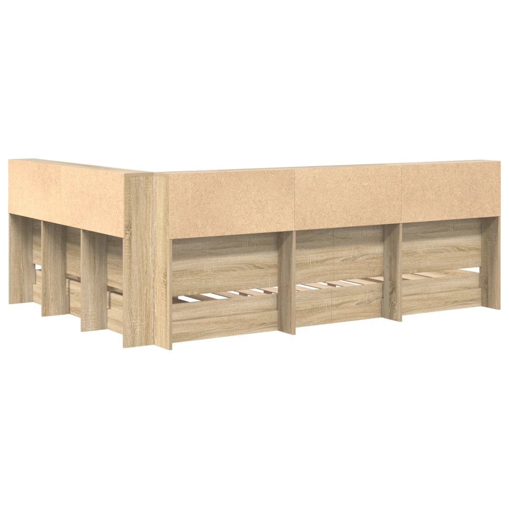 Letto a libreria Rovere Sonoma 160x200 cm Legno ingegnerizzato