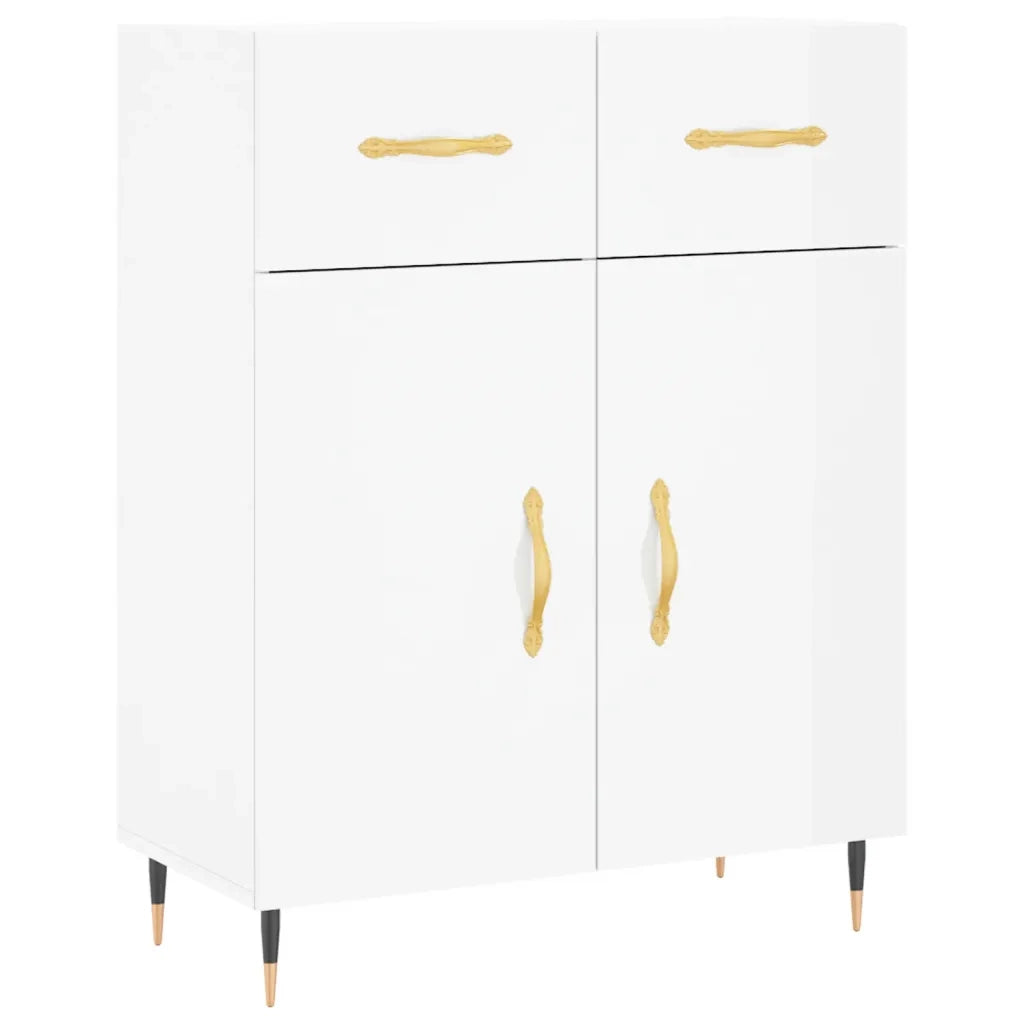 Credenza 69,5x34x90 cm in Legno Multistrato Bianco Lucido 827958