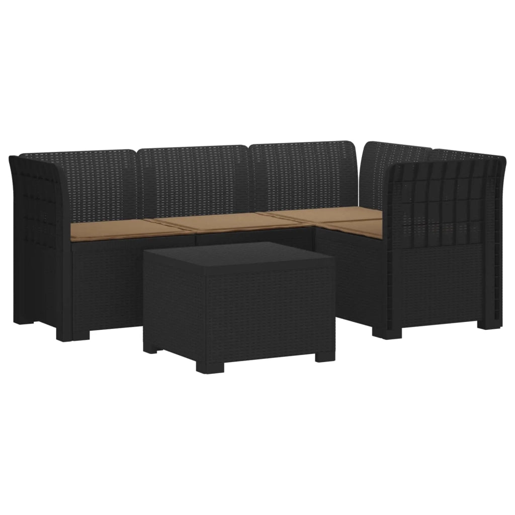 Divano da giardino 4 posti con cuscini aspetto rattan PP 3444000