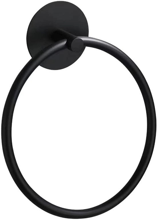 Sostegno per Asciugamani in Acciaio Inossidabile 304 - Autoadesivo - Montaggio a Parete - Anello per Asciugamani - Basi per Asciugamani - Dimensioni 16x7x18,5 cm