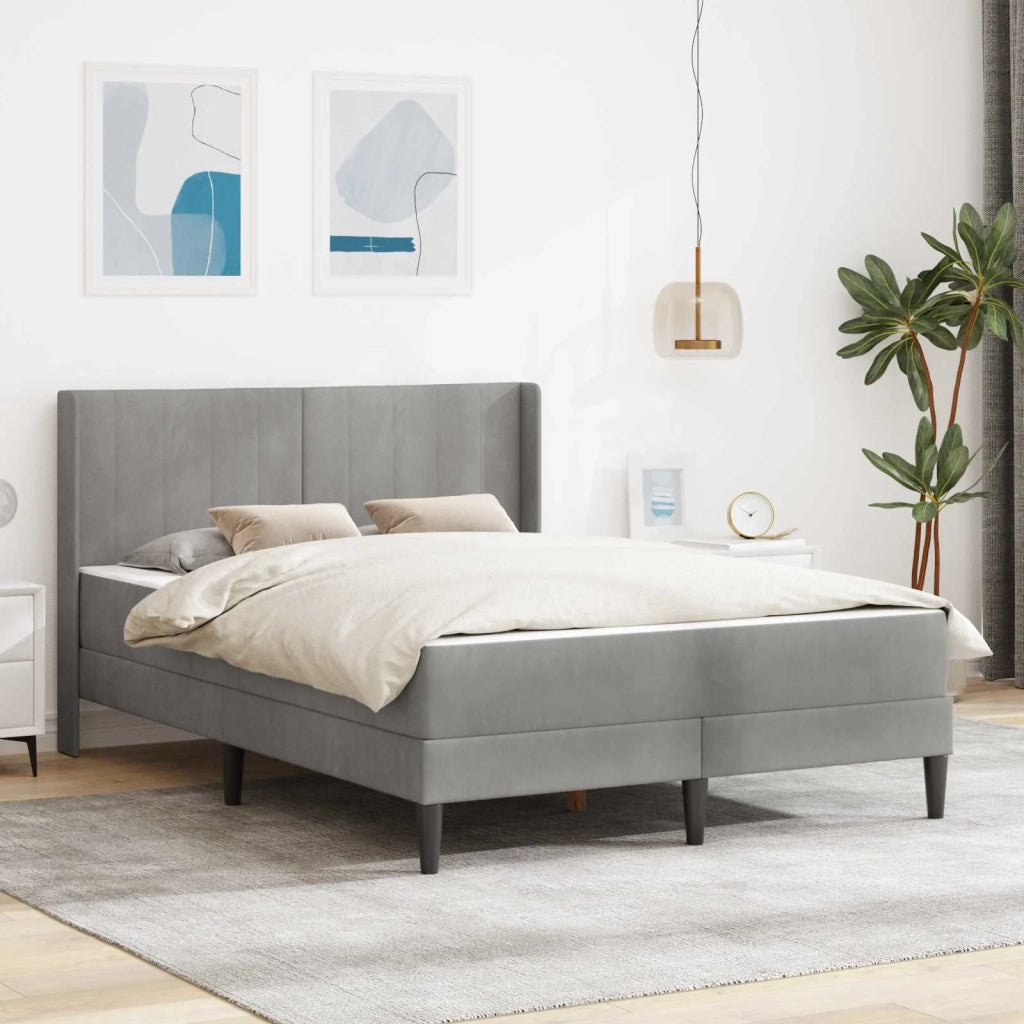 Struttura letto con materasso Grigio Chiaro 160 x 200 cm