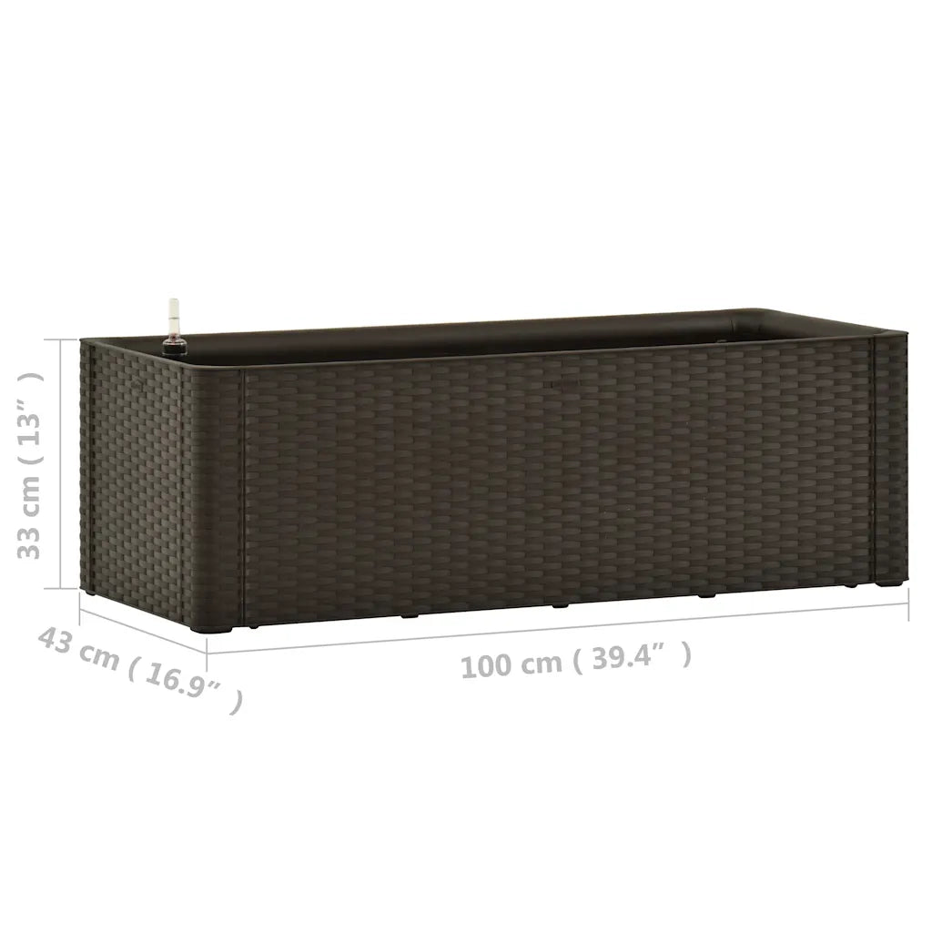 Fioriere | Cassetta per fiori | Letto Rialzato da Giardino con Irrigazione Moca 100x43x33 cm