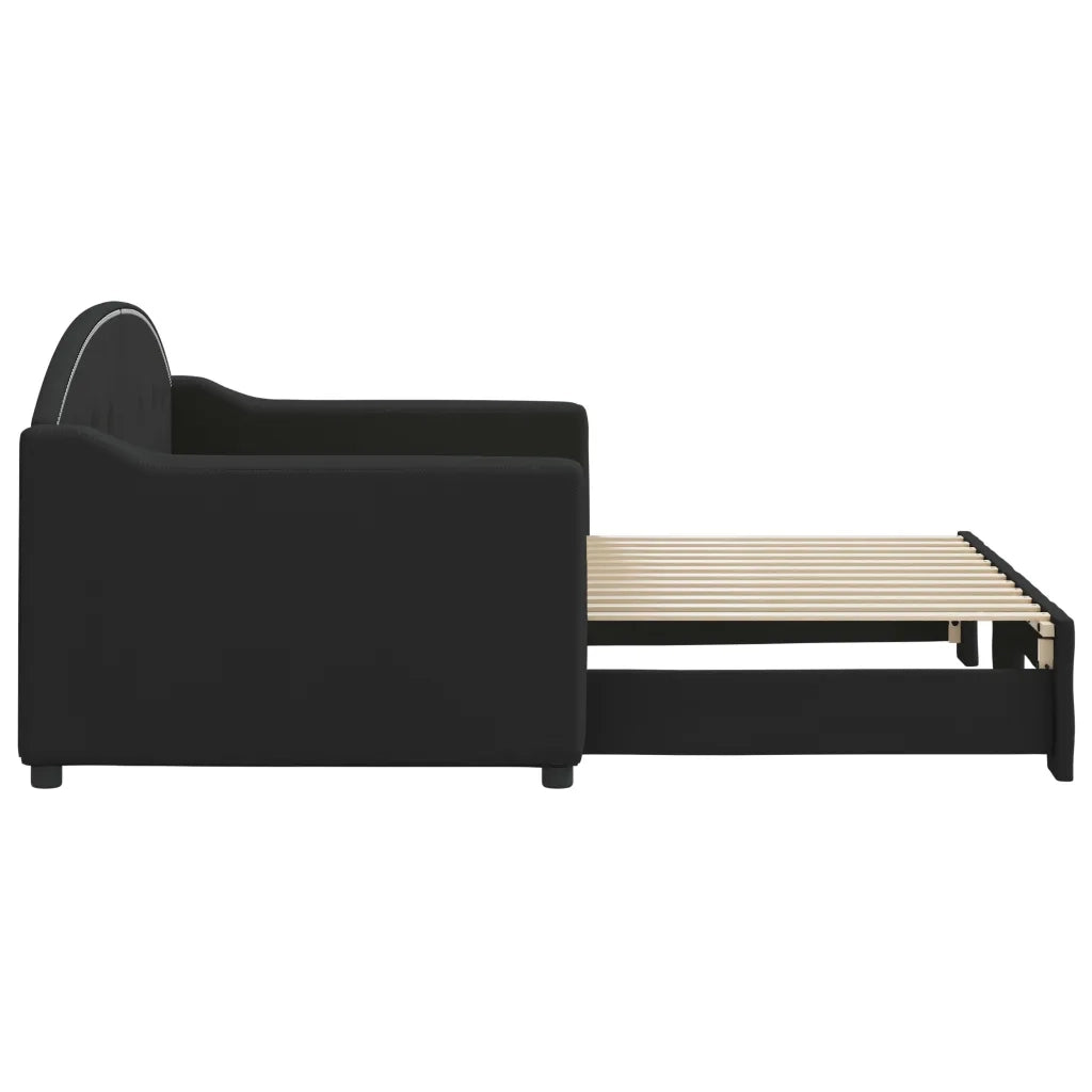 Divano Letto con Letto Estraibile Nero 80x200 Tessuto 3197527