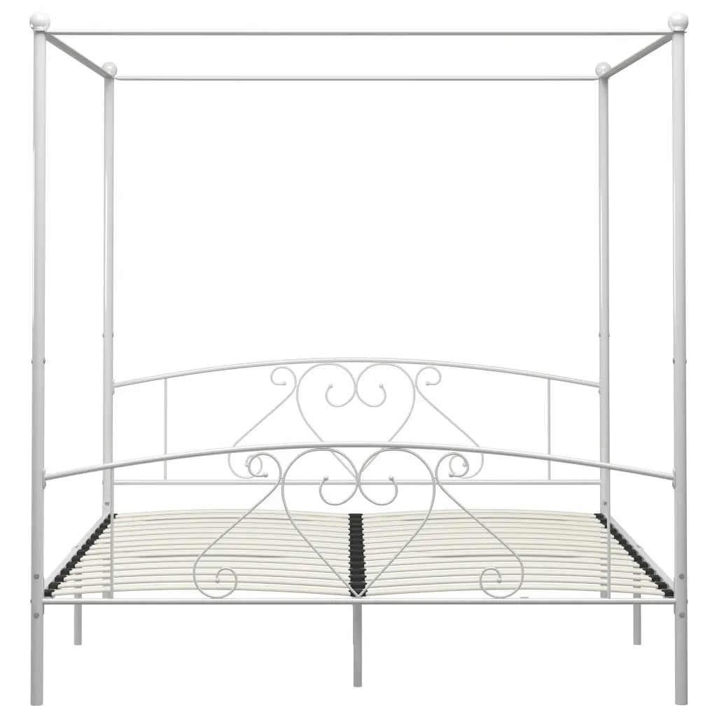 Giroletto Baldacchino senza Materasso Bianco 180x200 cm Metallo 284431