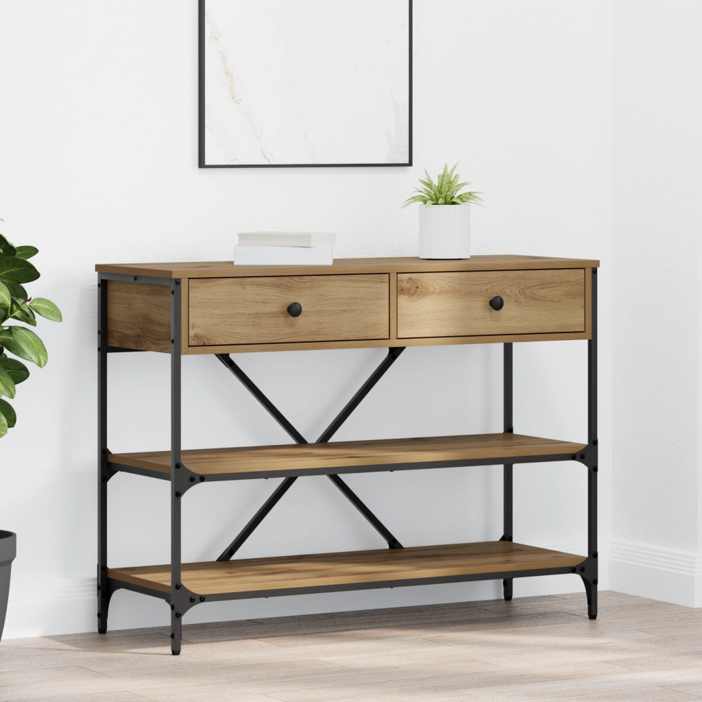 Tavolo Console Rovere Artigianale 100x34.5x75 cm Legno ingegnerizzato