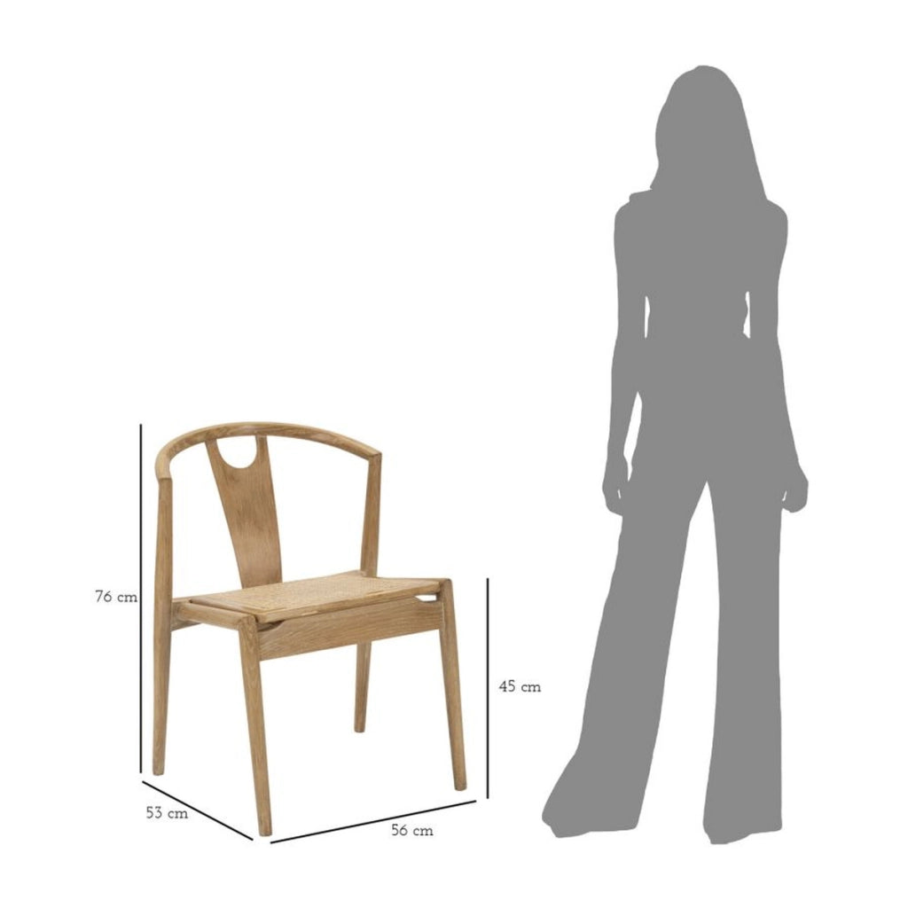 Set di 2 Sedie Natura 7, Marrone, Rattan, 56x53x76 cm