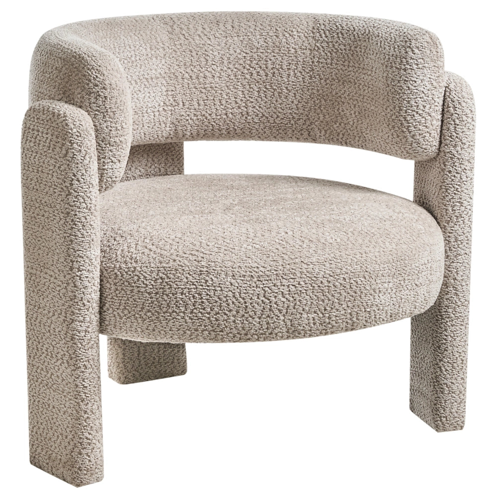 Set da salotto a 4 posti, rivestimento in ciniglia di poliestere beige chiaro, sedute moderne e comode, schienale ricurvo, stile scandinavo
