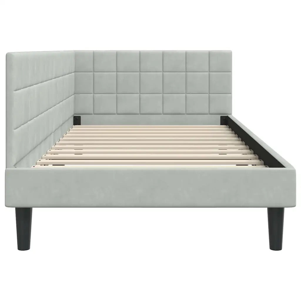 Cornice del letto ad angolo Grigio chiaro 90 cm x 200 cm