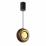 LAMPADARIO LED A SOSPENSIONE MODERNO TONDO NERO ORO 11W DIMMERABILE CCT LP026