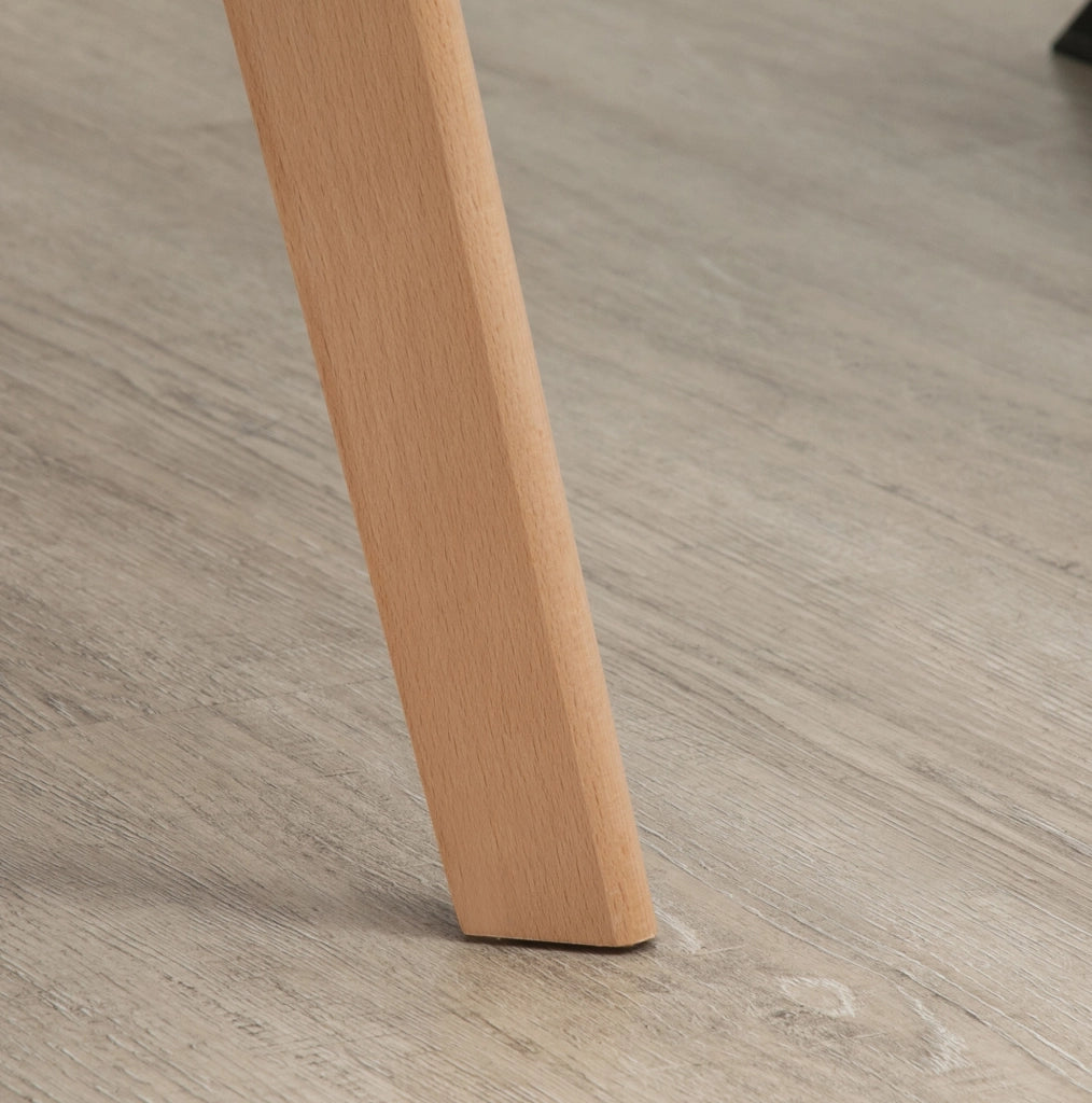 Set di 2 sedie da pranzo grigie con braccioli e gambe in legno