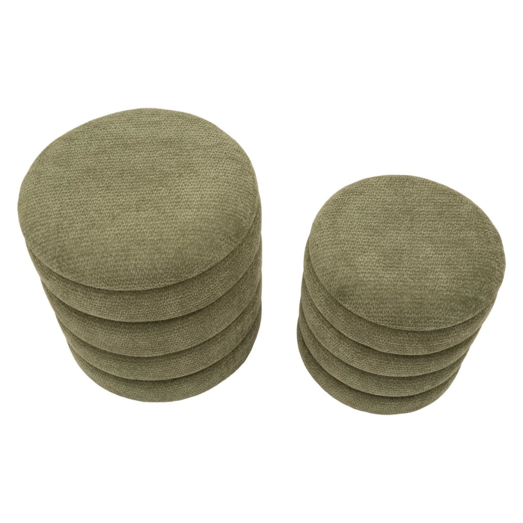Set di 2 pouf contenitore in stile nordico verdi