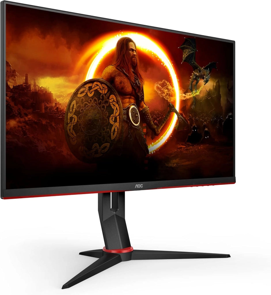 27G2/BK, Display da gioco Full HD da 68.6 cm (27 pollici) (HDMI, DisplayPort, Free-Sync, tempo di reazione 1 ms, 144 Hz, 1920 x 1080), Nero/Rosso