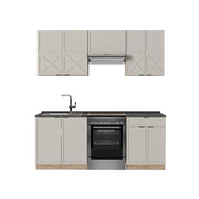 Cucina componibile Fame-Line GrigioBeige/Rovere dorato 200 cm, PL Antracite Vicco