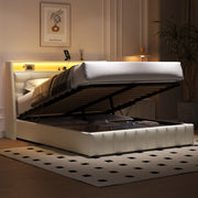 Piano piattaforma con luce LED e porta USB; poggiatesta regolabile 160x200cm