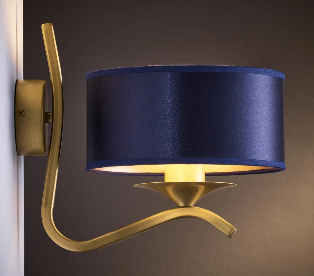 Applique parete decorativa oro lucido blu E27 15W Jupiter