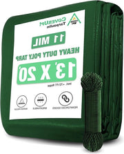 Telaio di copertura tessile 4 x 6 m inclusa 22 m corda - telaio di copertura con occhielli copertura scheur-resistente impermeabile 120 g/m2 - verde