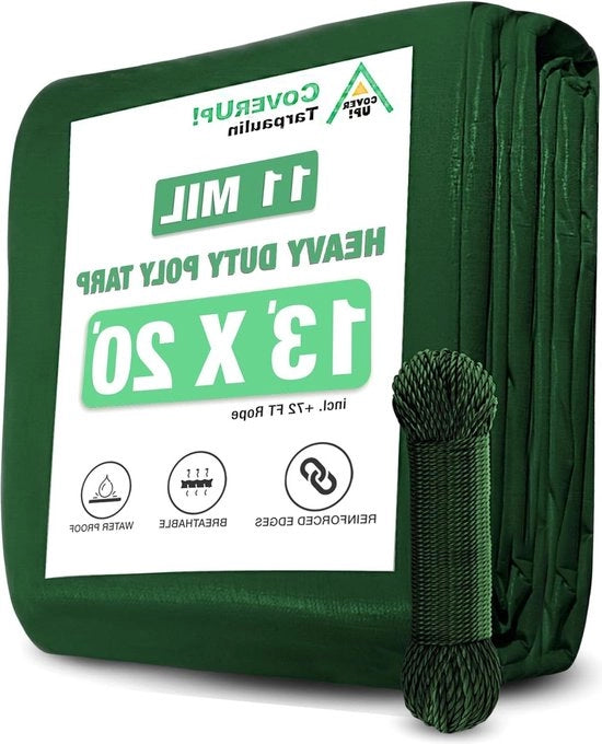 Telaio di copertura tessile 4 x 6 m inclusa 22 m corda - telaio di copertura con occhielli copertura scheur-resistente impermeabile 120 g/m2 - verde