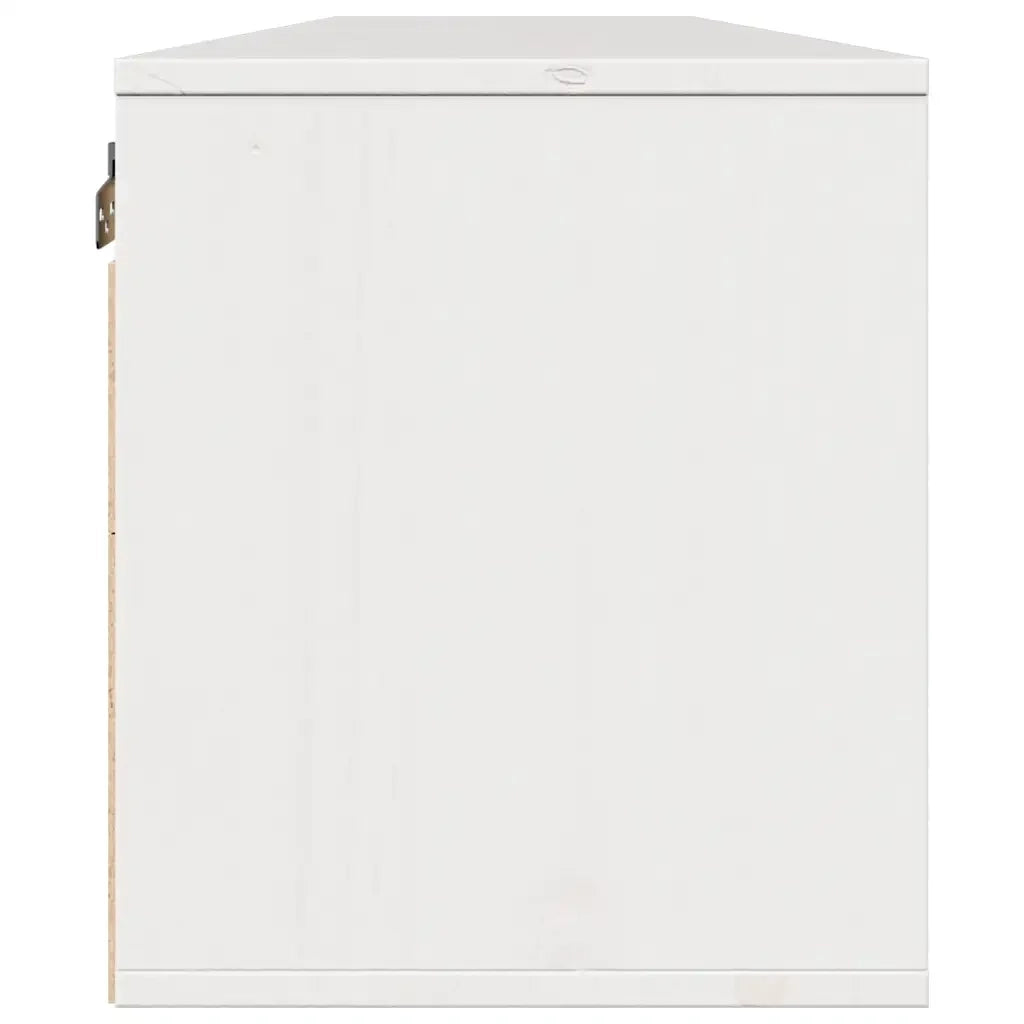 Set di 2 pensili da parete dal design moderno per riporre oggetti decorativi 80 x 30 x 35 cm realizzati in legno massello di pino bianco 02_0048075